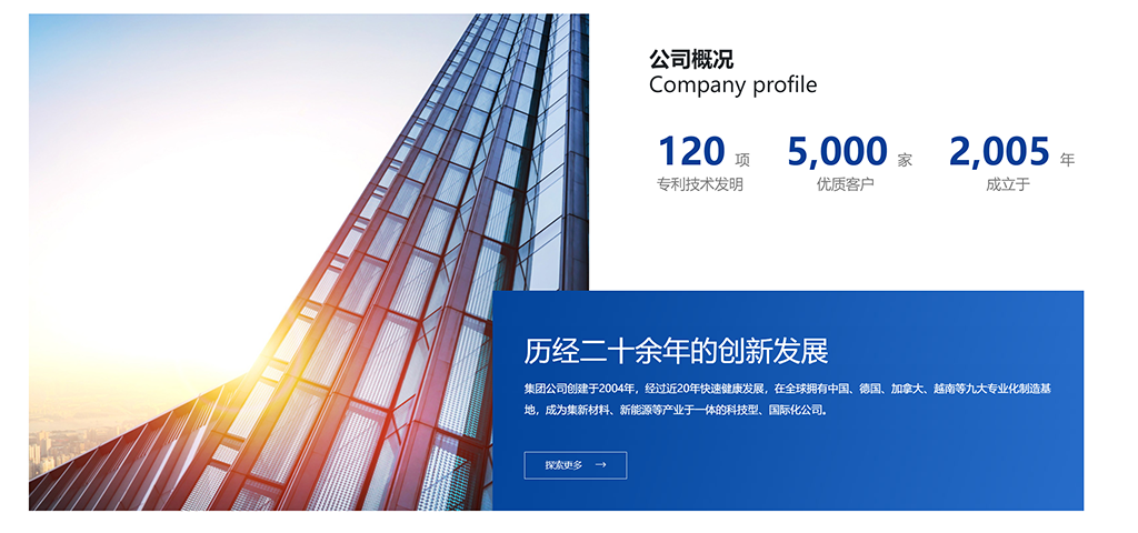 首页公司概况设置